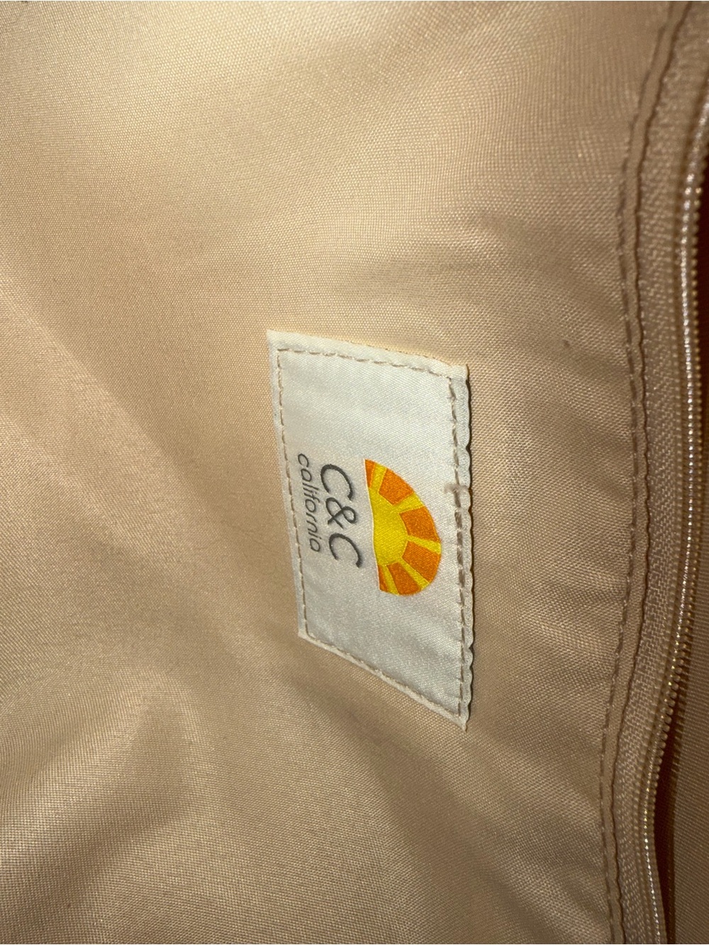 C&C California Canvas Tote in Natural with Yellow Accent - Picture 4 of 6